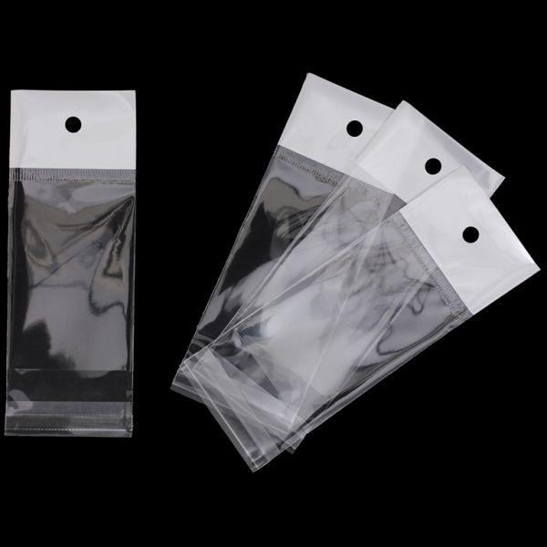 PACKAGING - CELLOPHANE BAG WITH WHITE POST - 5.5x8+3cm (40µ) - 200pcs.