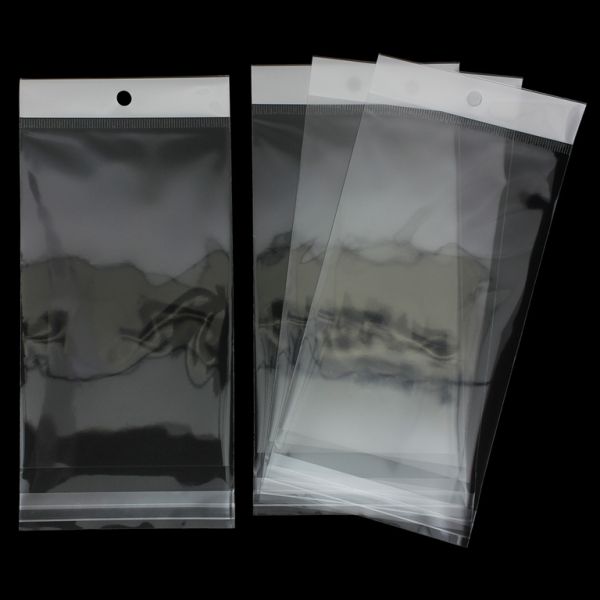 PACKAGING - CELLOPHANE BAG WITH WHITE POST - 10x16+3cm - 100pcs.