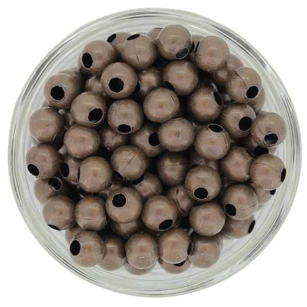 METAL BEADS FOR STRINGING - BALL - 6mm ANTIQUE BRASS - 1000pcs. Hole-2.5mm