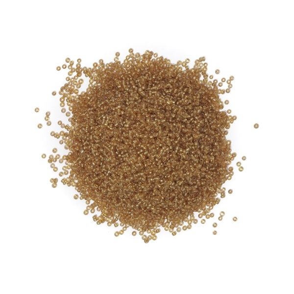 GLASS SEED BEADS - BALL 2mm - SILVER LINED - GOLD 22 - PACKAGE 450g Hole-0.8mm