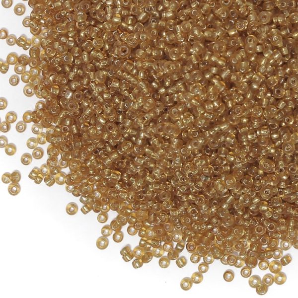 GLASS SEED BEADS - BALL 2mm - SILVER LINED - GOLD 22 - 50g Hole-0.8mm
