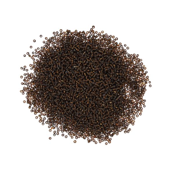 GLASS SEED BEADS - BALL 2mm - SILVER LINED - BROWN 53 - PACKAGE 450g Hole-0.8mm