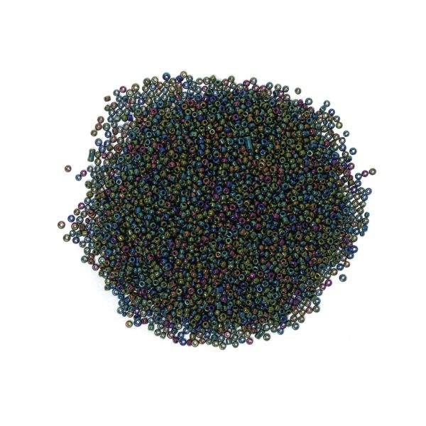 GLASS SEED BEADS - BALL 2mm - IRIS - MIX 605 - PACKAGE 450g Hole-0.8mm