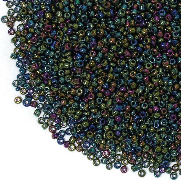 GLASS SEED BEADS - BALL 2mm - IRIS - MIX 605 - 50g Hole-0.8mm