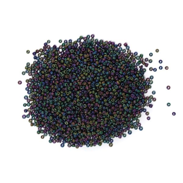 GLASS SEED BEADS - BALL 3mm - IRIS - MIX 605 - PACKAGE 450g Hole-1.0mm