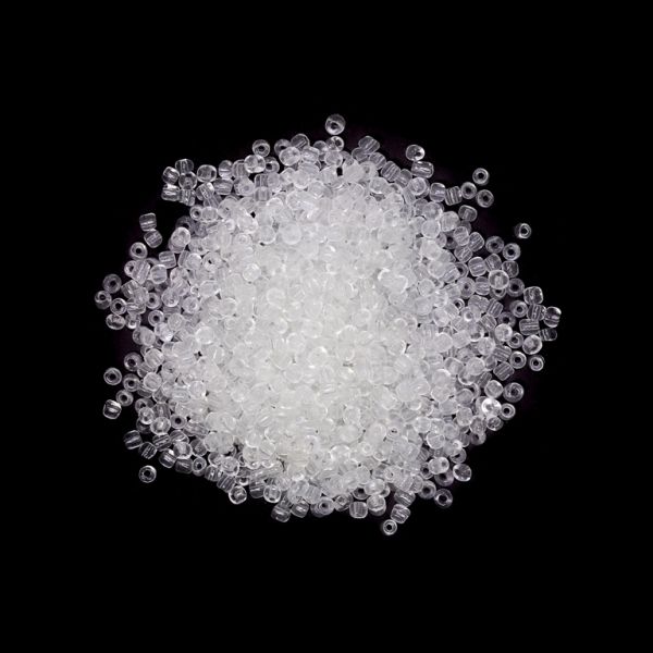 GLASS SEED BEADS - BALL 4mm - TRANSPARENT - WHITE 1 - PACKAGE 450g Hole-1.5mm