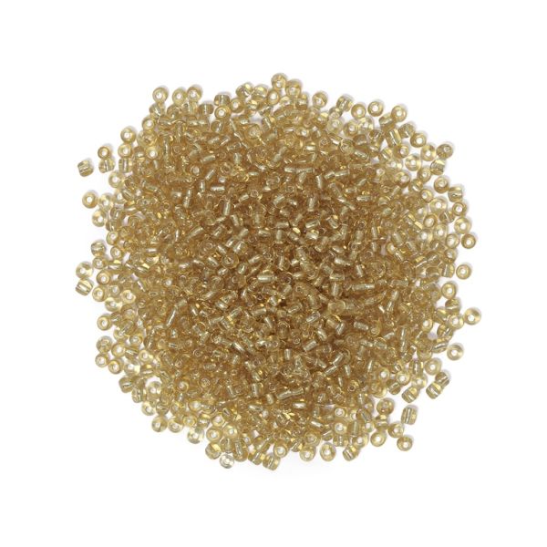 GLASS SEED BEADS - BALL 4mm - SILVER LINED - GOLD 22 - PACKAGE 450g Hole-1.5mm