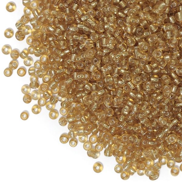 СТЪКЛЕНИ МЪНИСТА СИНЦИ - ТОПЧЕ 3мм - СРЕБРИСТА НИШКА - ЗЛАТИСТО 22В - 50 гр. Отвор-1.0мм