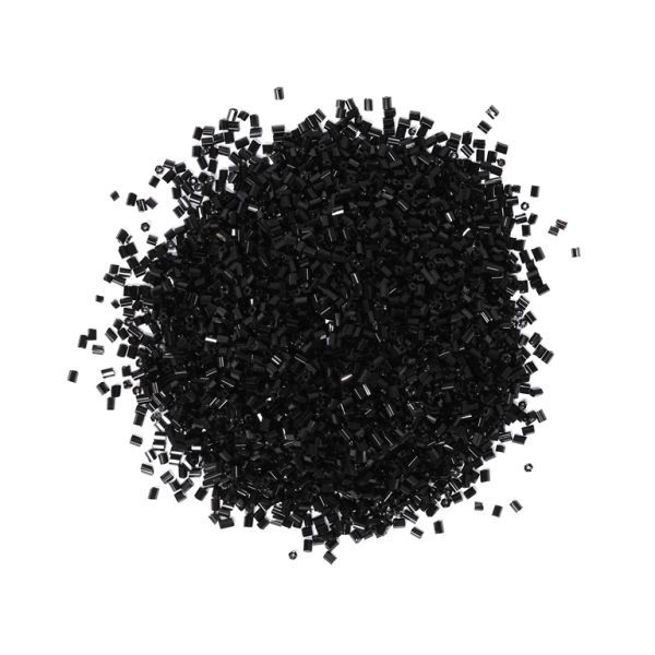 GLASS SEED BEADS - 2 CUT 2x2mm - THICK - BLACK 49 - PACKAGE 450g Hole-0.8mm