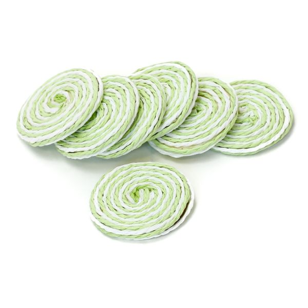 FIGURES FROM THREAD - CIRCLE 02 - 43x5mm - WHITE-GREEN - PACKAGE 30pcs.