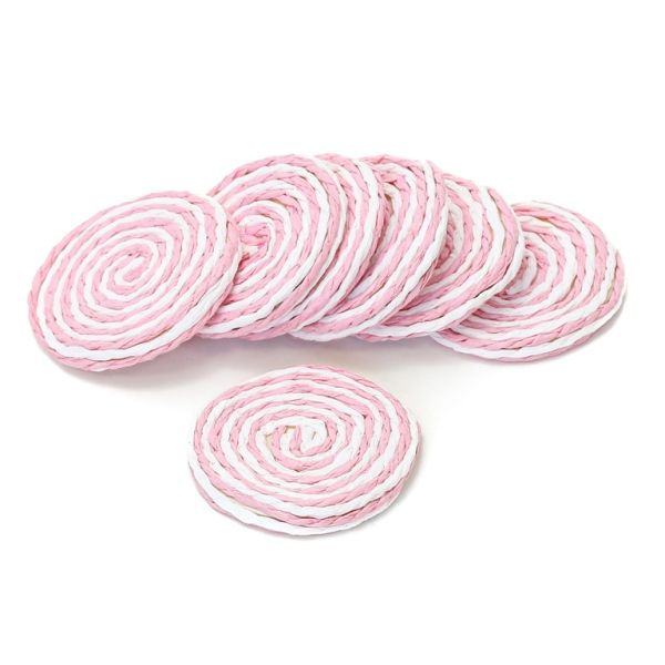 FIGURES FROM THREAD - CIRCLE 02 - 43x5mm - WHITE-PINK - PACKAGE 30pcs.