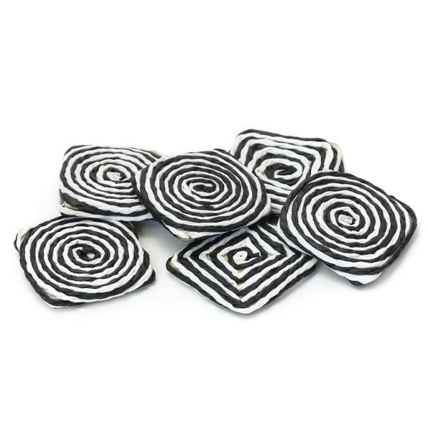 FIGURES FROM THREAD - MIXED FORMS - 36x6mm - BLACK-WHITE - PACKAGE 30pcs.