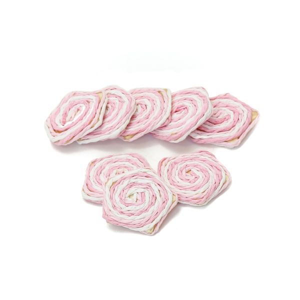 FIGURES FROM THREAD - MIXED FORMS - 32x6mm - PINK-WHITE - PACKAGE 50pcs.