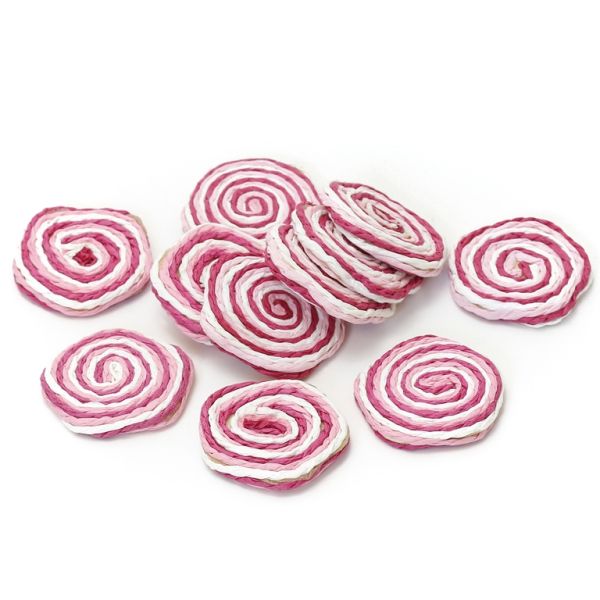 FIGURES FROM THREAD - MIXED FORMS - 32x6mm - CYCLAMEN-WHITE - PACKAGE 50pcs.