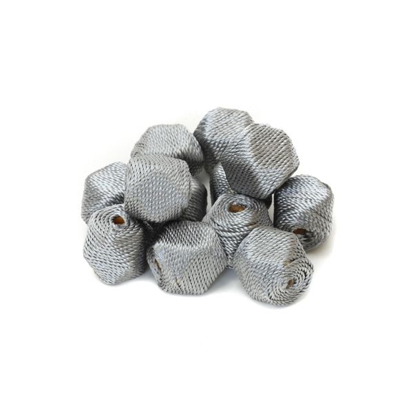 POLYHEDRON WITH THREAD - 22x20mm GRAY (LIGHT) - 30pcs. Hole-4.0mm