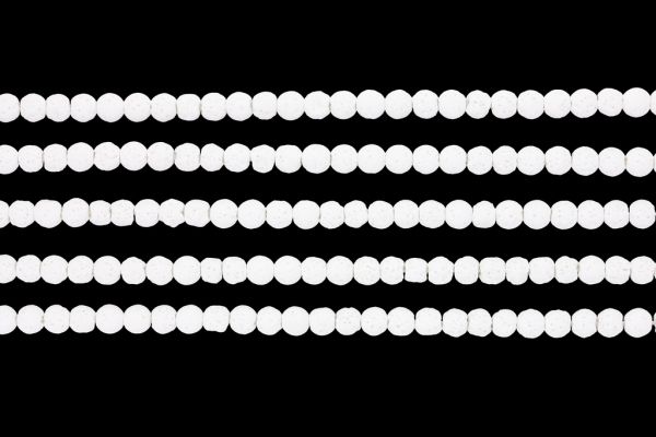 NATURAL STONE BEADS - LAVA STONE WHITE - 4mm - PACKAGE (5x94pcs.) Hole-1.0mm