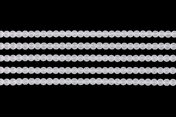 NATURAL STONE BEADS - QUARTZ SYNTHETIC TRANSPARENT MATTE - 4mm - PACKAGE (5x94pcs.) Hole-1.0mm