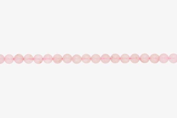 NATURAL STONE BEADS - QUARTZ PINK - 6mm - STRING (64pcs.) Hole-1.0mm