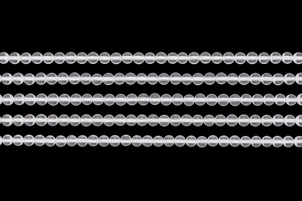 NATURAL STONE BEADS - MOUNTAIN CRYSTAL - 4mm - PACKAGE (5x94pcs.) Hole-1.0mm