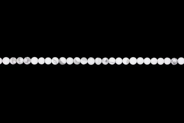 NATURAL STONE BEADS - HOWLITE - 4mm - STRING (94pcs.) Hole-1.0mm