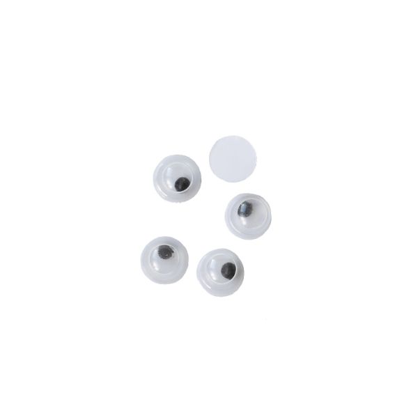 MATERIALS FOR CRAFT AND DECORATION - WIGGLE EYES - 4x3mm WHITE AND BLACK - 200pcs.