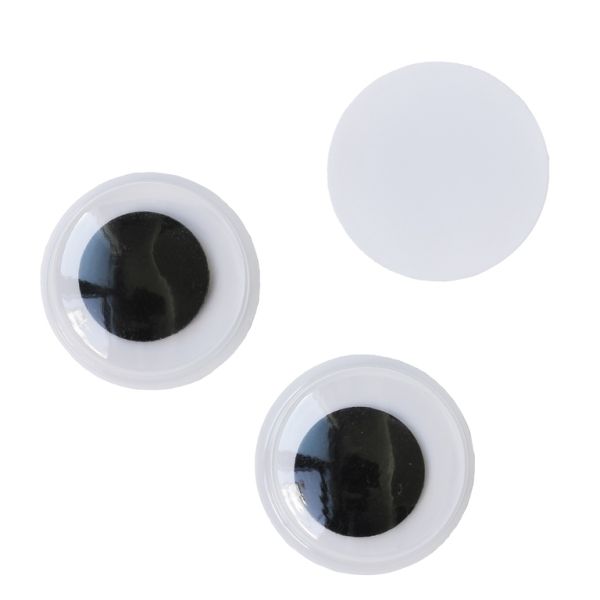 MATERIALS FOR CRAFT AND DECORATION - WIGGLE EYES - 20x5mm WHITE AND BLACK - 200pcs.