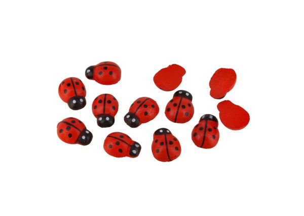 WOODEN LADYBUG FOR GLUING - 8x11x4mm RED - 50pcs.