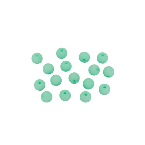 OPAQUE MATTE PLASTIC BEADS - BALL - 6mm TURQUOISE GREEN С25 - 50g  Hole-1.6mm (420pcs.)