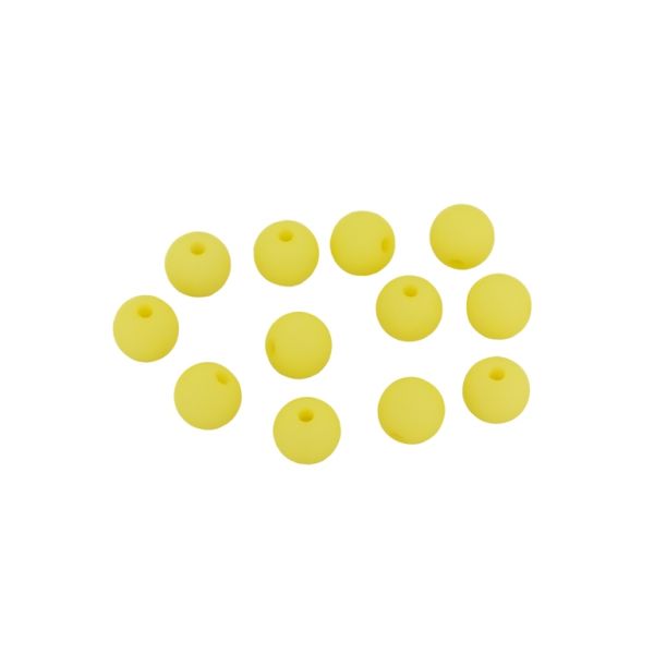 OPAQUE MATTE PLASTIC BEADS - BALL - 8mm YELLOW С17 - PACKAGE 500g  Hole-1.8mm (1850pcs.)