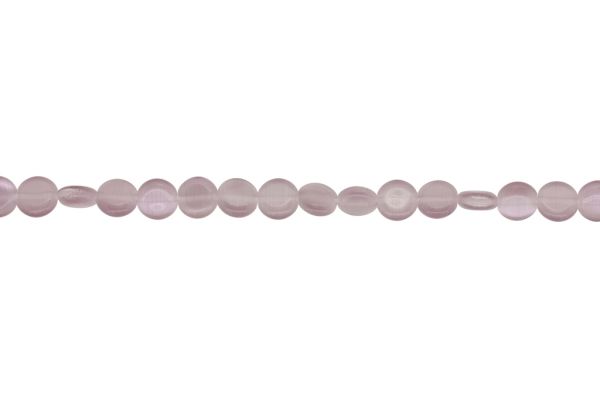 BEADS FROM NATURAL STONES - CAT'S EYE - BONIBON - 8x3mm PURPLE (LIGHT) - STRING (50pcs.) Hole-1.0mm