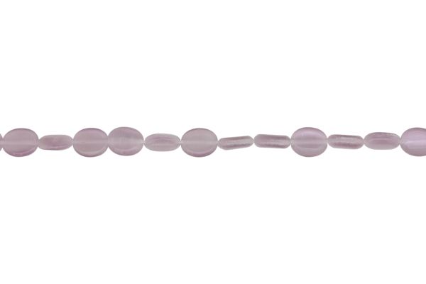 BEADS FROM NATURAL STONES - CAT'S EYE - OVAL - 10x8x4mm PURPLE (LIGHT) - STRING (40pcs.) Hole-1.0mm