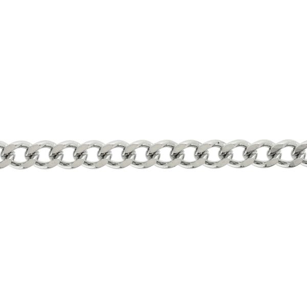 METAL CHAIN - STEEL 316 - CURB FLAT - 4x3x0.8mm NICKEL - ROLL 10meters