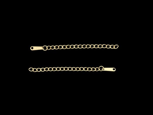 METAL ELEMENTS - CURB KNIT EXTENSION 50mm - STEEL 304 - CHAIN 4x3x0.6mm - GOLD COLOR - 50pcs.