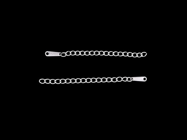 МЕТАЛНИ EЛЕМЕНТИ - СВЪРЗВАЩИ - УДЪЛЖИТЕЛ 50мм - СТОМАНА 304 - СИНДЖИР 4х3х0.6мм - НИКЕЛ - ПАКЕТ 100 бр.