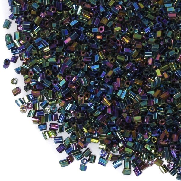 GLASS SEED BEADS - 2 CUT 2x2mm - IRIS - MIX 705 - 50g Hole-0.8mm