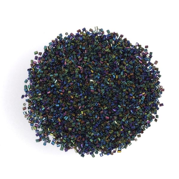 GLASS SEED BEADS - 2 CUT 2x2mm - IRIS - MIX 705 - PACKAGE 450g Hole-0.8mm