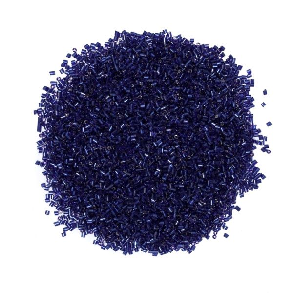 GLASS SEED BEADS - 2 CUT 2x2mm - SILVER THREAD - BLUE (DARK) 28 - PACKAGE 450g Hole-0.8mm