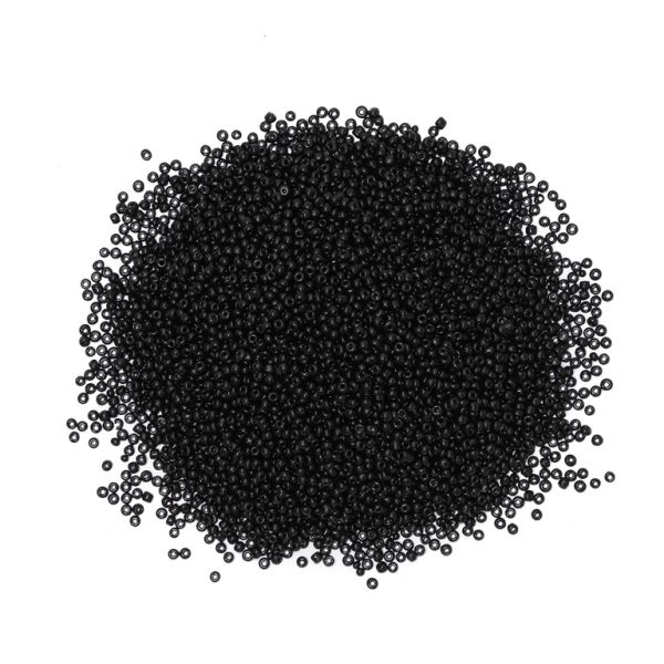 GLASS SEED BEADS - BALL 2mm - OPAQUE - BLACK 49 - PACKAGE 450g Hole-0.8mm