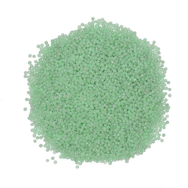 GLASS SEED BEADS - BALL 2mm - CEYLON - MINT (LIGHT) 144 - PACKAGE 450g Hole-0.8mm