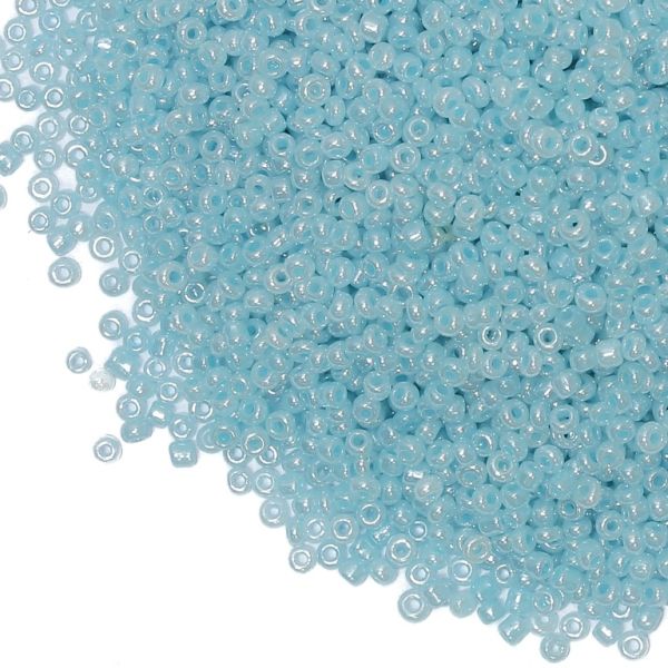 GLASS SEED BEADS - BALL 2mm - CEYLON - BLUE (LIGHT) 143 - 50g Hole-0.8mm