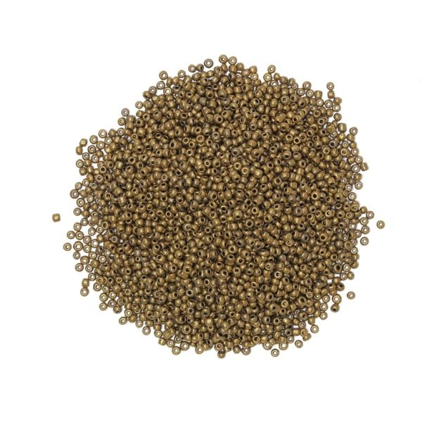 GLASS SEED BEADS - BALL 3mm - IRIS - BROWN 601 - PACKAGE 450g Hole-1.0mm