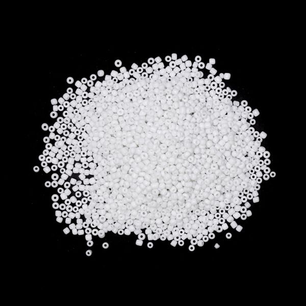 GLASS SEED BEADS - BALL 3mm - OPAQUE - WHITE 41 - PACKAGE 450g Hole-1.0mm