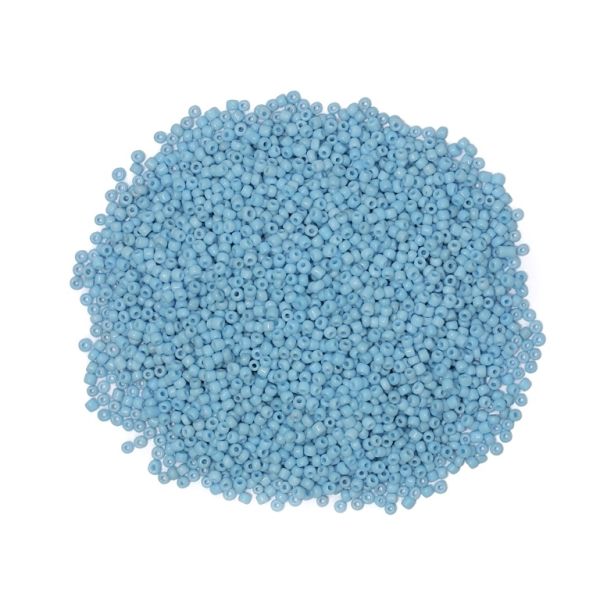 GLASS SEED BEADS - BALL 3mm - OPAQUE - BLUE (LIGHT) 43 - PACKAGE 450g Hole-1.0mm