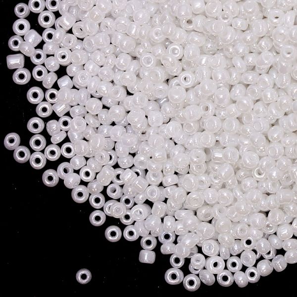 СТЪКЛЕНИ МЪНИСТА СИНЦИ - ТОПЧЕ 3мм - ЦЕЙЛОН - БЯЛО 141 - 50 гр. Отвор-1.0мм