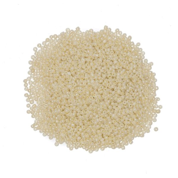 GLASS SEED BEADS - BALL 3mm - CEYLON - IVORY 142 - PACKAGE 450g Hole-1.0mm
