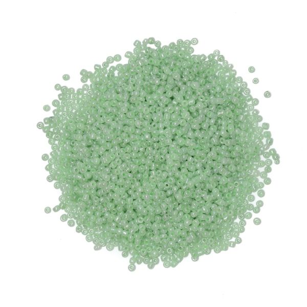 GLASS SEED BEADS - BALL 3mm - CEYLON - MINT (LIGHT) 144 - PACKAGE 450g Hole-1.0mm