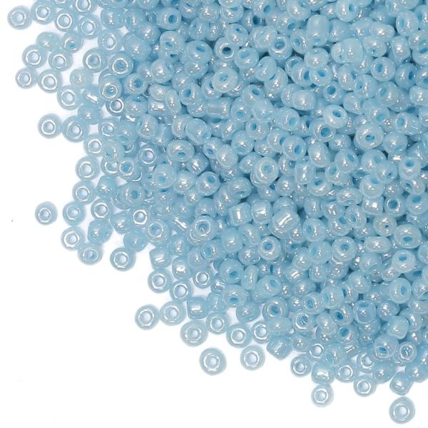 СТЪКЛЕНИ МЪНИСТА СИНЦИ - ТОПЧЕ 3мм - ЦЕЙЛОН - СИНЬО СВ. 143 - 50 гр. Отвор-1.0мм