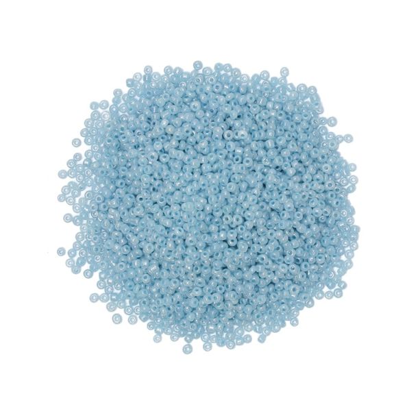 GLASS SEED BEADS - BALL 3mm - CEYLON - BLUE (LIGHT) 143 - PACKAGE 450g Hole-1.0mm