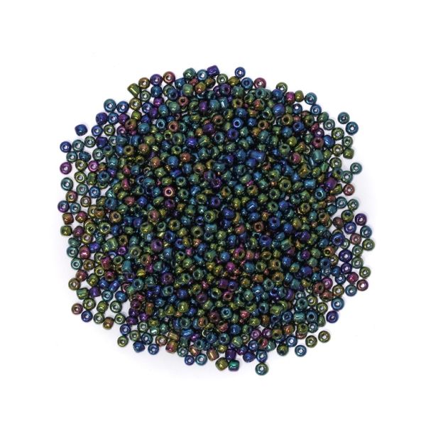 GLASS SEED BEADS - BALL 4mm - IRIS - MIX 605 - PACKAGE 450g Hole-1.5mm