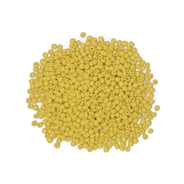 GLASS SEED BEADS - BALL 4mm - OPAQUE - YELLOW 42 - PACKAGE 450g Hole-1.5mm